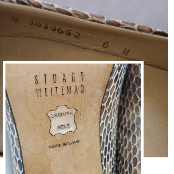 Stuart Weitzman Patent Pump Snake Print Neutral Size 6 - Picture 15 of 16